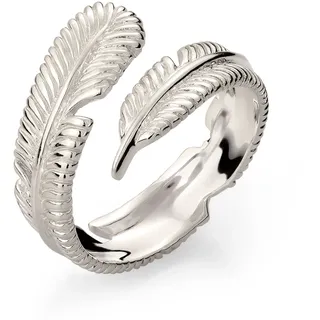 Silberring KUZZOI "Ring Feder Boho Look 925 Sterling Silber" Gr. 60, silber, Fingerringe, Herren, 60, Silber 925 (Sterlingsilber), Silberring