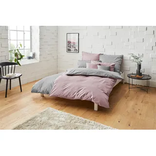 Bruno Banani Wendebettwäsche »Merlin in Gr. 135x200 oder 155x220 cm« 2 Stk., tlg. Baumwollbettwäsche, Leinen-Look in Melange-Optik