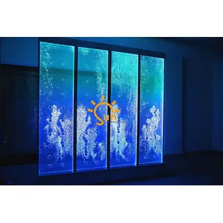 Moderne Trennwand Wasser Wände LED Wasserwand Beleuchtete Wand Säulen 120x240cm - Transparent