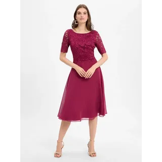Vera Mont Cocktailkleid mit Spitze Rot 40