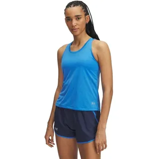Under Armour Launch Singlet, leichtes atmungsaktives Tank Top, schnelltrocknendes Funktionsshirt mit reflektierenden Details,Blue Atlantis / Blue / Reflective - M