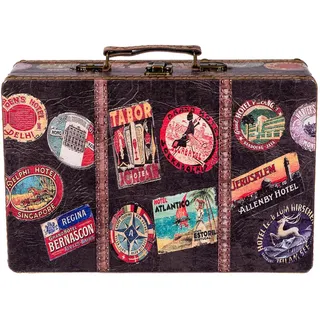 Birendy Truhe Kiste KD 1291 Koffer, Kofferset, Holztruhe Kunstleder bezogen M-26cm