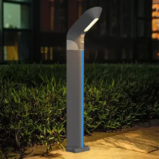 ACMHNC Solar Pollerleuchte Außen, 80cm Solar Wegeleuchte außen mit Bewegungsmelder, IP65 Wasserdicht Gartenleuchte, Stehlampe Outdoor, Sockelleuchte aus Aluminium, 3 Farben,für Garten,Rasen, Gehweg