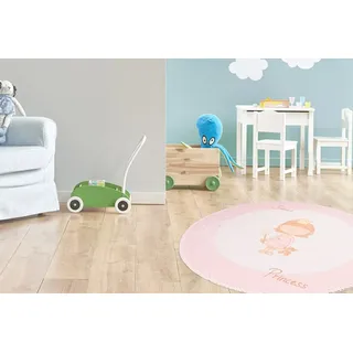 Arte Espina Kinderteppich »Bambini 300« rund 5 mm Höhe Fantasievoll bedruckter Kinderteppich, angenehme Haptik, rosa