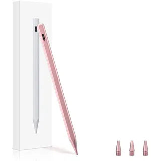 ANYQOO iPad Stift für iPad Pencil A16 - Stylus Pen für iPad Pro 11/12.9/13, iPad Air 11/13 Zoll, iPad 11/10/9/8/7/6th, Mini 7/6/5th, Magnetisch mit Palm Rejection & Neigungssensitivität, Rose