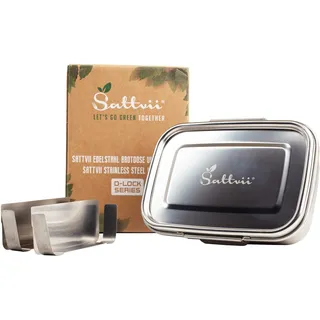 Sattvii® Premium Edelstahl Lunchbox | Auslaufsicher | Spülmaschinenfest | Nachhaltige Kinder-Brotdose mit Fächern | 780 ml | BPA-frei