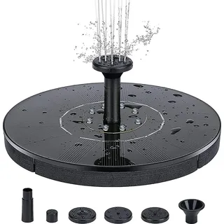 INF Solar Springbrunnen 18 cm mit weißer LED-Beleuchtung - Schwarz