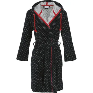 Damenbademantel CARL ROSS "405310" Gr. 36, blau (night blau, sanftes weiß), 36/38, Velours, Hausmäntel, Damenbademantel, Kurzform