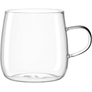 LEONARDO Tè per Te Teetasse - Großer Teebecher aus dickwandigem Borosilikatglas - Hergestellt in Handarbeit - Inhalt 570 ml - Spülmaschinenfest, mikrowellengeeignet - 1 Teeglas transparent