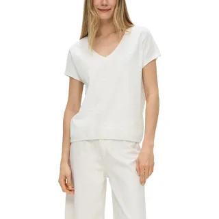 s.Oliver Damen 2148487 T-Shirt mit Musterstruktur, Creme, 38