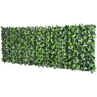 Outsunny Sichtschutzhecke 3 x 1 m Grün Kunststoff
