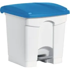 Bild Tret-Abfalleimer, 90 Liter, weiß/blau