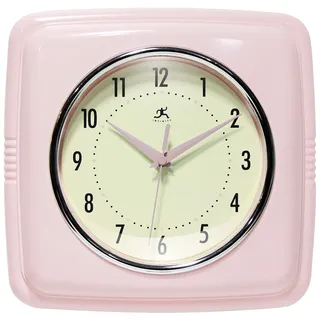 Infinity Instruments Quadratische Wanduhr 22,9 cm Quarz rosa