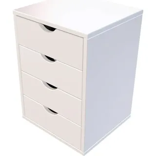 Schubladencontainer mit 4 Schubladen - Weiß