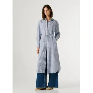 Pepe Jeans für Damen. PL9537786 Balikleid blau (L), Lässig, Baumwolle, Langarm