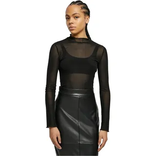 Urban Classics Damen Body Ladies Mesh Turtleneck Body Black M