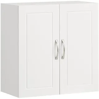 SoBuy Hängeschrank, Weiß, Holzwerkstoff, 60x60x30 cm, Badezimmer, Badezimmerschränke, Hängeschränke