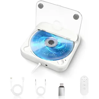 Adirigo CD Player für Auto mit Silikon Anti-Schock CD Player Auto mit USB-Verlängerungskabel Auto CD Player Laufwerk mit USB Anschluss für Laptop Desktop Fernseher Außen-Lautsprecher