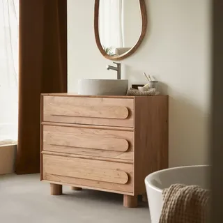 Olga - Waschtischunterschrank aus massivem Akazienholz 90 cm