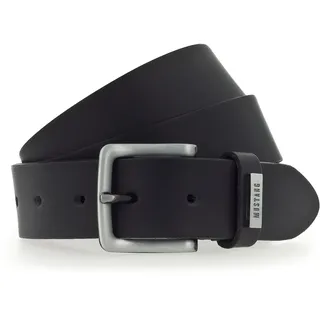 Ledergürtel MUSTANG "Wayne", Herren, Gr. 95, schwarz, Rindsleder, unifarben, Gürtel Ledergürtel, mit benieteter Schlaufe, unifarben, im Casual-Design