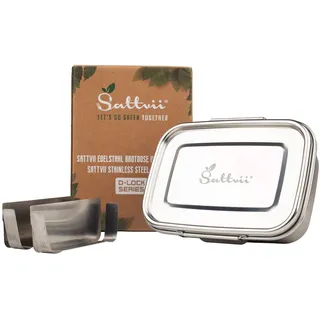 Sattvii® Premium Edelstahl Lunchbox | Auslaufsicher | Spülmaschinenfest | Kinder-Brotdose mit Fächern | 780 ml | BPA-frei