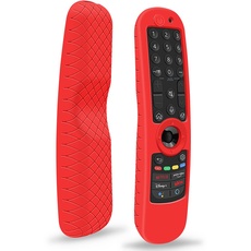 Silikon Hülle Schutzhülle für LG AN-MR21GA MR21GC MR22GN MR22GA MR23GN MR23GA Magic Remote Fernbedienung mit NFC Cover Case Anti-Rutsch Silikonhülle für LG Smart TV Original Voice Remote Control (Rot)