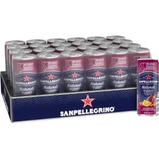 Sanpellegrino Sanpellegrino San Pellegrino Naturali Melograno & Arancia Orangen-Granatapfel-Limonade mit 10% Orangensaft und 5% Granatapfelsaft (aus Konzentrat) 24er Pack (24 x 330ml) Einweg-Dosen