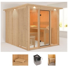 Bild von Sauna »Artja«, (Set), naturbelassen, mit Ofen 9 kW integr. Steuerung beige
