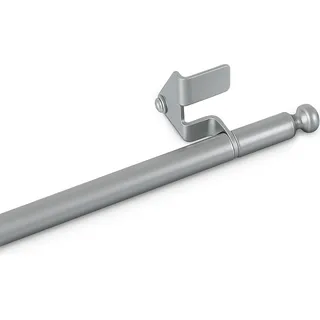 Klemmstange 30–40cm Silber (Endstück Fit-Ball), Gardinenstange aus Metall, Ø8/10mm, Montage ohne Bohren, Spannstange stufenlos ausdrehbar - Silber