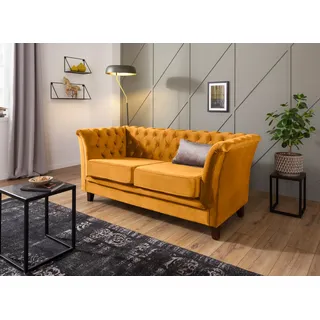 Home affaire Chesterfield-Sofa »Dover«, aufwändige Knopfheftung in Chesterfield-Optik, gelb