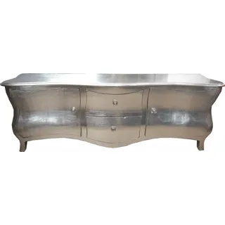 Lange Barock Kommode / Fernsehschrank / Sideboard Silber 170cm - Fernsehkommode - Silber