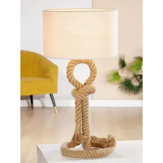 Gilde Metall Lampe Tau-Design mittel (BxHxL) 62 cm Schiffstau Schrim:creme E27 max.40Watt ? 33 cm