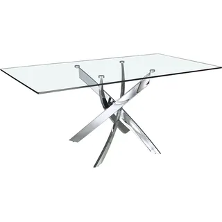 Angel Cerdá Esstisch Rechteckig gehärtetes Glas aus verchromter Stahl 1061-150x95
