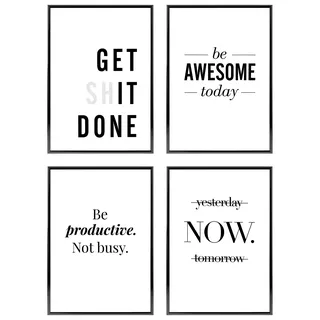 Heimlich – Poster-Set – 4 Stück A4 / 21 x 30 cm – Premium-Poster – ungerahmte Drucke – moderner Stil – Motivation