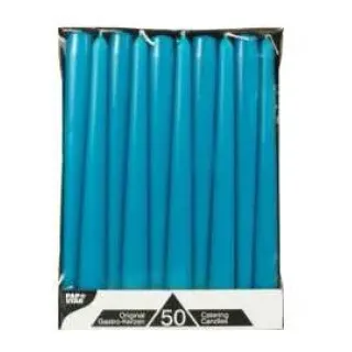 Papstar Leuchterkerzen türkis, Größe: 2,2 x 25 cm, 1 Karton = 2 Packungen à 50 Stück