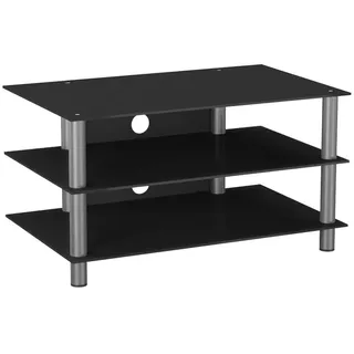 VCM Netasa TV-Rack 95 x 45 x 42 cm Schwarz/Aluminium, Glas, Metall, Holzwerkstoff