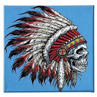 Homemania Skull-Art und Graffiti-Bild für Wohnzimmer, Schlafzimmer, mehrfarbig, 60 x 3 x 60 cm, -HM20KNV60 x 60 – 65, Polyester, Holz