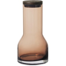 Bild von -LUNGO- Wasserkaraffe, mundgeblasenes, farbiges Glas, Deckel aus Eiche, 650ml, Farbe Coffee (64174)