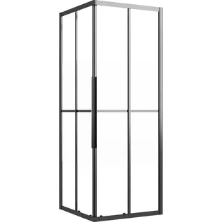 vidaXL Duschkabine Halbmatt ESG 80x80x180 cm Schwarz - Schwarz