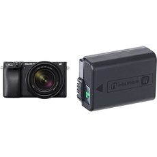 Sony Alpha 6400 | APS-C Spiegellose Kamera mit 18-135mm f/3.5-5.6 Zoom-Objektiv (Schneller 0,02s Autofokus, neigbares Display für Vlogging) + Akku NP-FW50