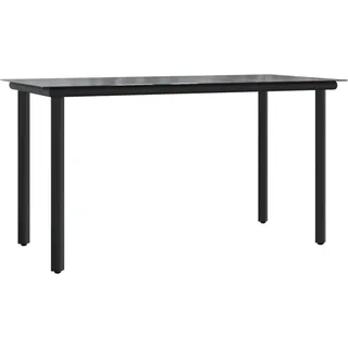 vidaXL Garten-Esstisch Schwarz 200x100x74 cm Stahl und Hartglas - Schwarz