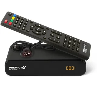 Premium X HD 221S Sat Receiver – DVB-S2 FTA Digital Satellitenreceiver, Unicable tauglich, HDMI & SCART, USB Media Player, kompakt, vorinstallierte deutsche Sender