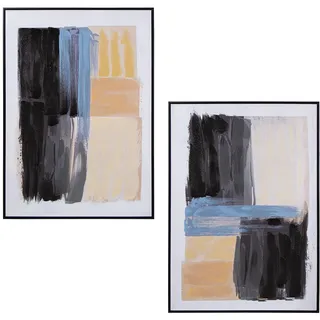 DRW Abstraktes Leinwandbild, mit Holzrahmen 70 x 100 x 3,5 cm