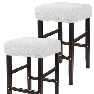 ELYSYSRL Hockerbezug Bezug für Barhocker Rechteckig 35-50cm Sitzhocker Bezug Stretch Hocker Barhocker Bezug Stuhlbezug Schonbezug Protector Für Home Büro Bar(Color:#3,Size:Set of 2)