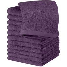 Utopia Towels Baumwoll-Waschlappen-Set – 100% ringgesponnene Baumwolle, hochwertige Flanell-Waschlappen, sehr saugfähige und weiche Handtücher, 12 Stück, Pflaume