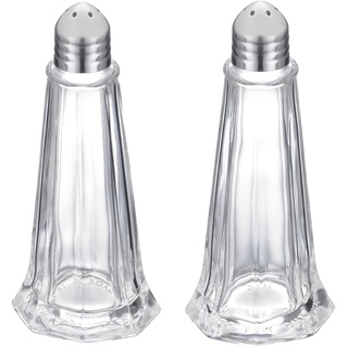 Westmark Universalstreuer-Set, 2-tlg., Fassungsvermögen: je 40 ml, Glas/Rostfreier Edelstahl, New York, Silber/Transparent, 65262270