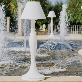 LAMPADA RESINA GIARDINO ILLUMINAZIONE DESIGN H180 CM LED BIANCO LAMPIONE PISCINA