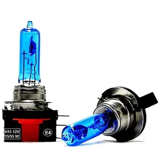 BLUETECH 2 Stück H15 XENON POWER BLUE 9500Kelvin 15/55 Watt 12 Volt PGJ23t-1 Fassung mit E Prüfzeichen und STVZO Zulassung