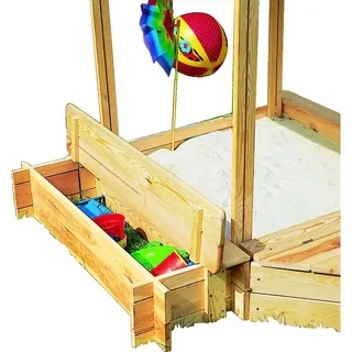 Promadino Holzsandkasten Peter mit Dach khaki