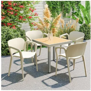 Outsunny Gartenstuhl 60 x 75 x 60 cm weiß 4 St.